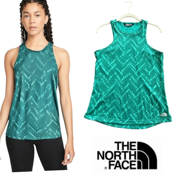 The North Face Green Flash Dry Tank Top Racer Back Active Athletic Workout Med - Picture 1 of 12